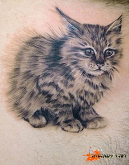 татуировка котёнок
