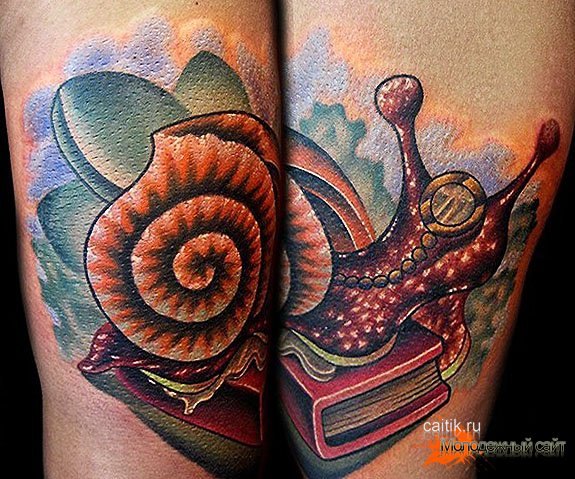 Фото и значение татуировки улитка. Snail-tattoo2