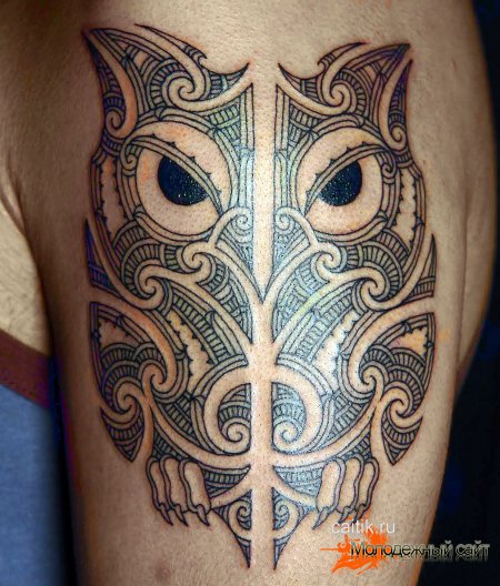 Полинезийская татуировка сова