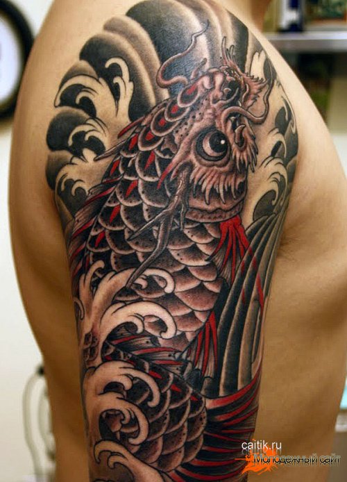 татуировка карп-дракон