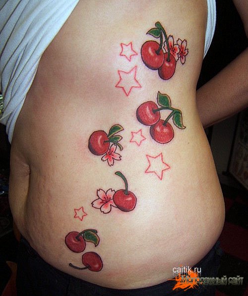 татуировки вишенки со звездами