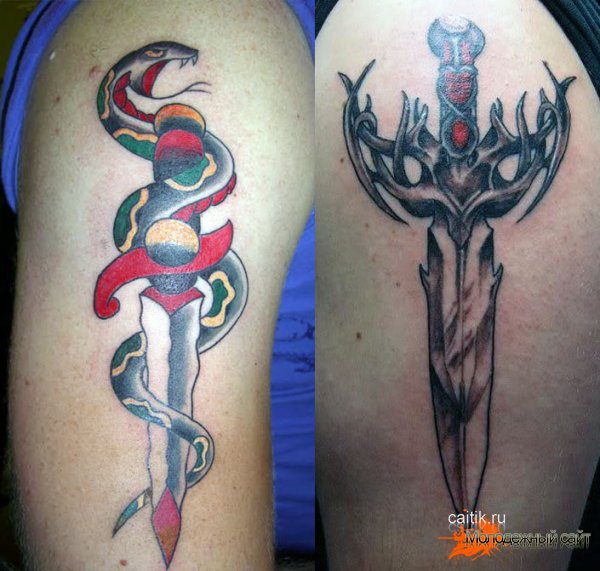 татуировки кинжалы на руке