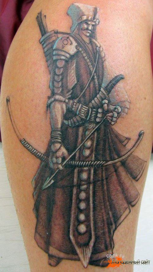 татуировки воин с луком