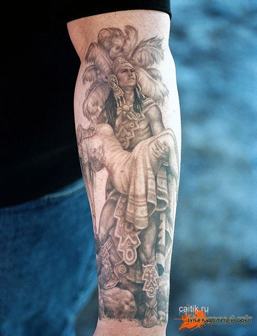 татуировка воин держащий девушку на руках