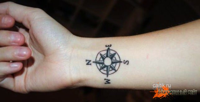 Значение татуировки Роза ветров (8 фото тату)