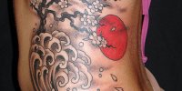 татуировка в японском стиле дерево