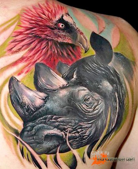 татуировка носорог