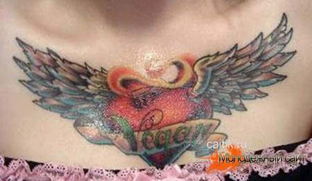татуировка сердце на груди