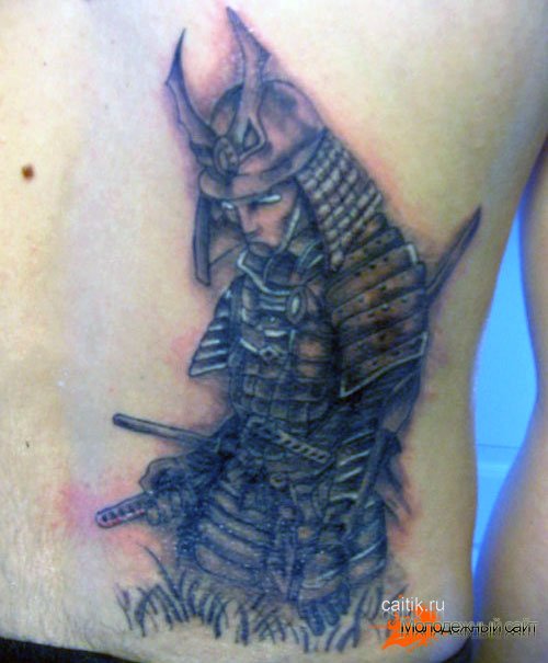 татуировка самурай склонивший голову