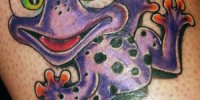 татуировка фиолетовая лягушка