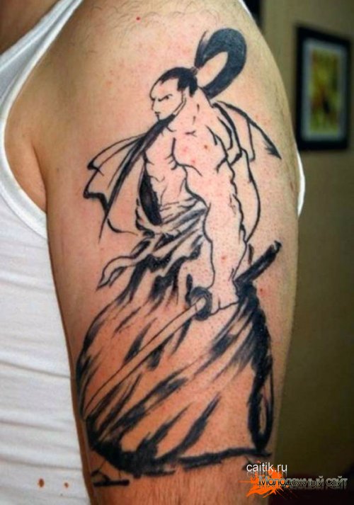 трайбл татуировка самурай